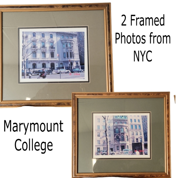 2 FRAMED PICS MATTED WITH GOLD FRAME NEW YORK CITY COLLEGE - Picture 1 of 3